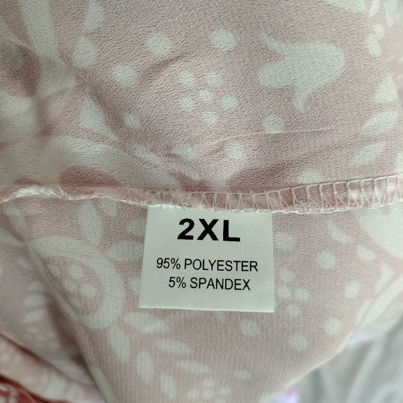 Pink and white boho summer tank top size 2XL - Picture 3 of 5